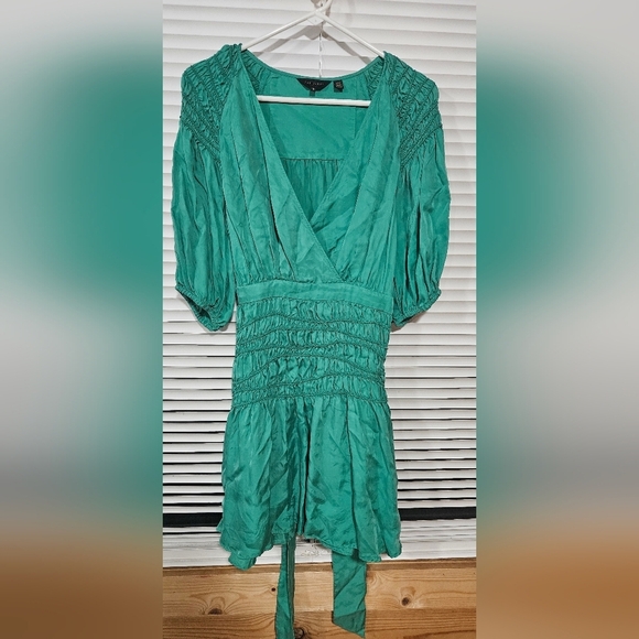 Ted Baker Taluna Smocked Wrap Minidress, Size 3 (US 10) - Picture 4 of 6